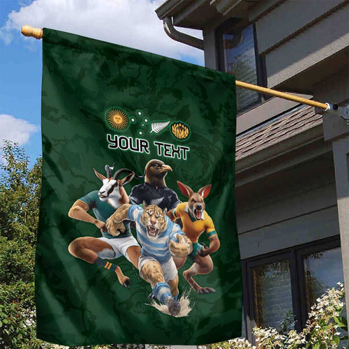 Custom Rugby Southern Hemisphere Garden Flag Argentina AUNZ South Africa Mascot Green - Aussie Hoodie