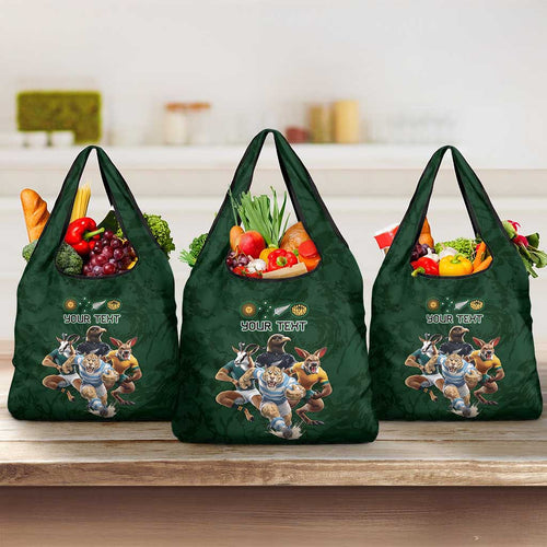 Custom Rugby Southern Hemisphere Grocery Bag Argentina AUNZ South Africa Mascot Green - Aussie Hoodie