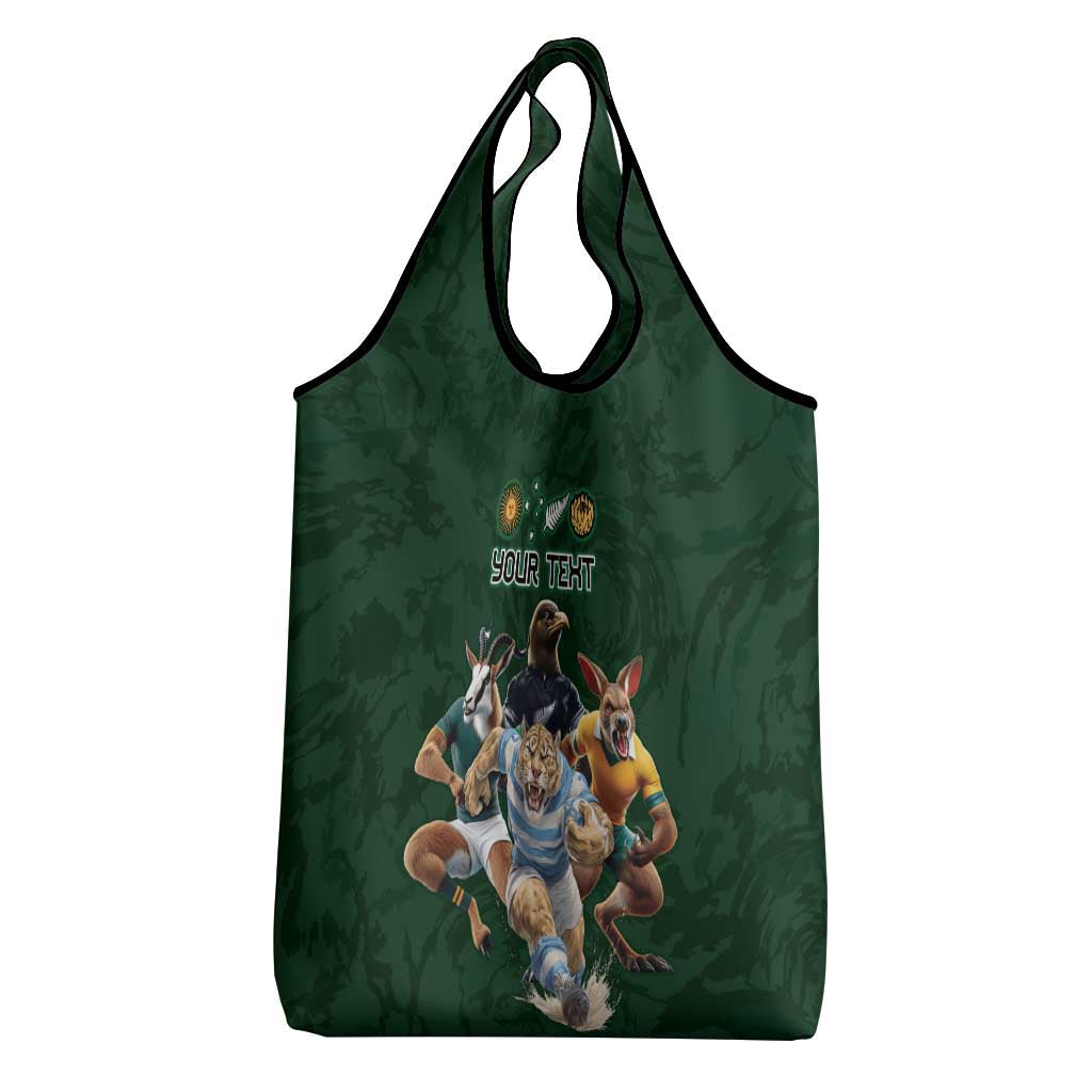 Custom Rugby Southern Hemisphere Grocery Bag Argentina AUNZ South Africa Mascot Green - Aussie Hoodie