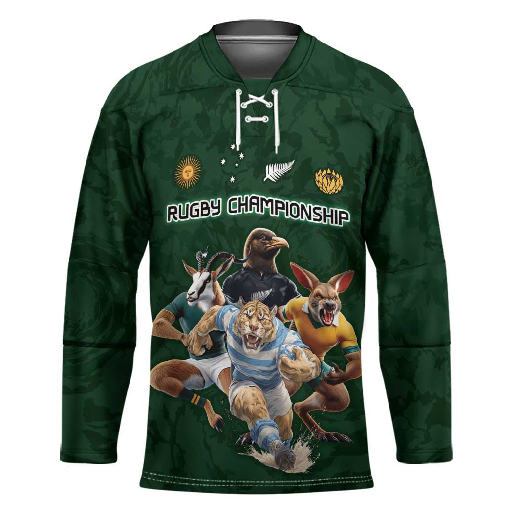 Custom Rugby Southern Hemisphere Hockey Jersey Argentina AUNZ South Africa Mascot Green - Aussie Hoodie