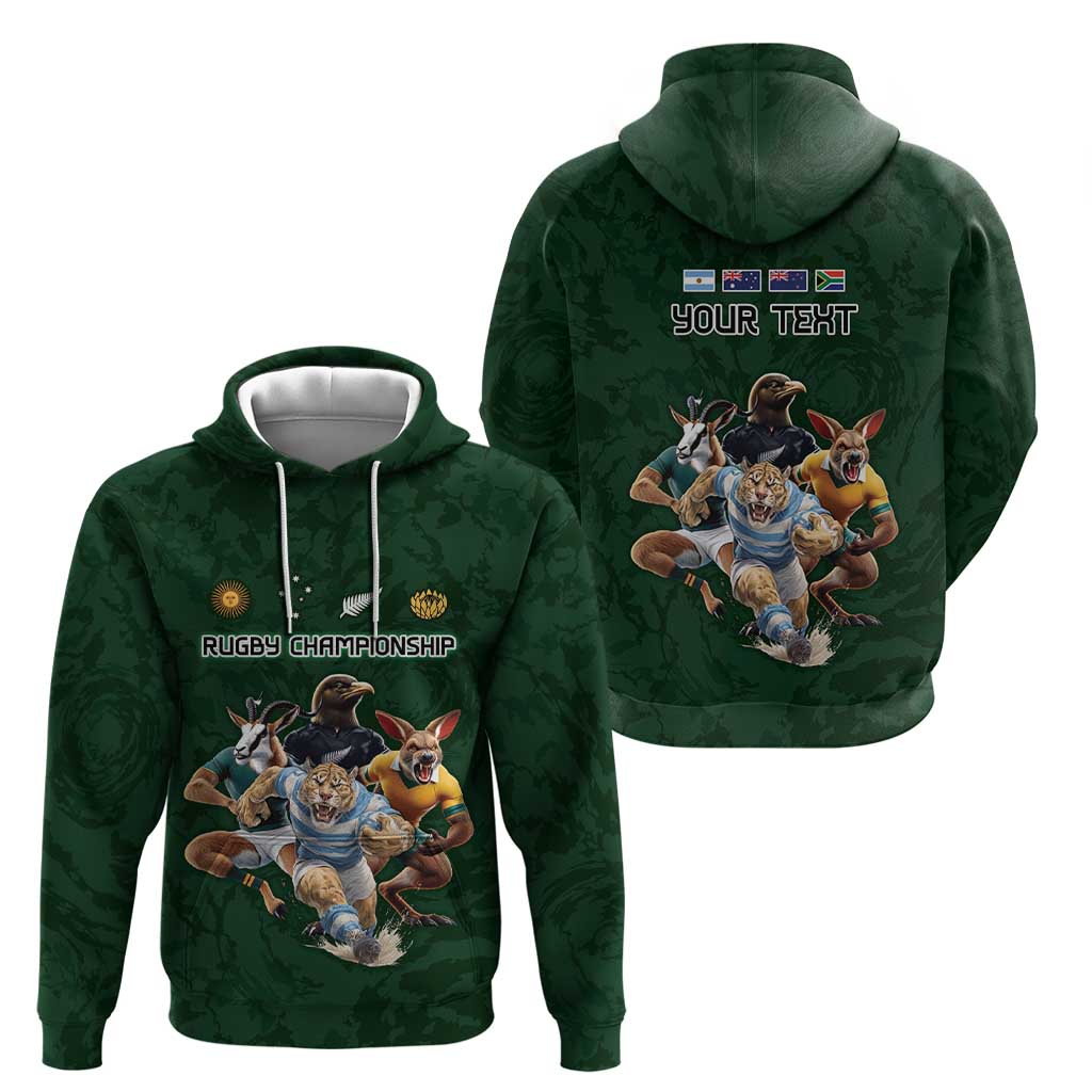 Custom Rugby Southern Hemisphere Hoodie Argentina AUNZ South Africa Mascot Green - Aussie Hoodie