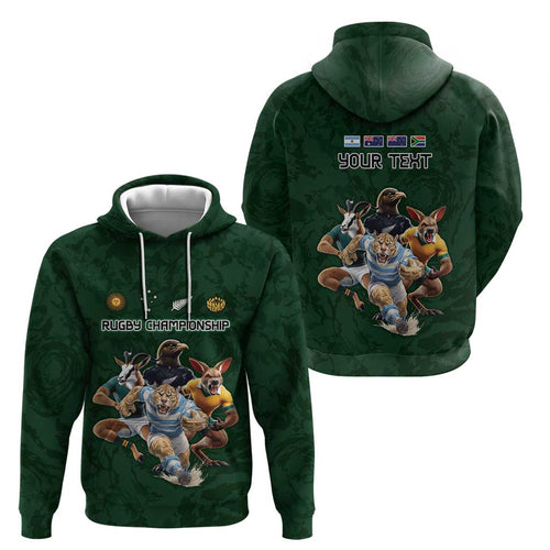 Custom Rugby Southern Hemisphere Hoodie Argentina AUNZ South Africa Mascot Green - Aussie Hoodie