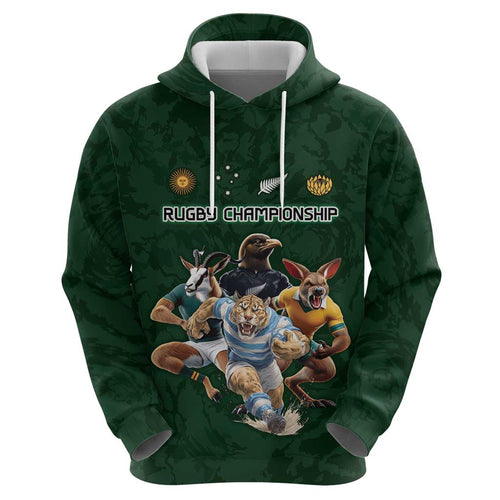 Custom Rugby Southern Hemisphere Hoodie Argentina AUNZ South Africa Mascot Green - Aussie Hoodie