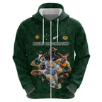 Custom Rugby Southern Hemisphere Hoodie Argentina AUNZ South Africa Mascot Green - Aussie Hoodie