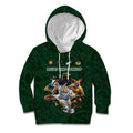 Custom Rugby Southern Hemisphere Kid Hoodie Argentina AUNZ South Africa Mascot Green - Aussie Hoodie