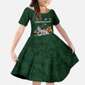 Custom Rugby Southern Hemisphere Kid Short Sleeve Dress Argentina AUNZ South Africa Mascot Green - Aussie Hoodie