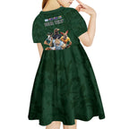 Custom Rugby Southern Hemisphere Kid Short Sleeve Dress Argentina AUNZ South Africa Mascot Green - Aussie Hoodie