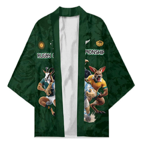 Custom Rugby Southern Hemisphere Kimono Argentina AUNZ South Africa Mascot Green - Aussie Hoodie