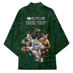 Custom Rugby Southern Hemisphere Kimono Argentina AUNZ South Africa Mascot Green - Aussie Hoodie