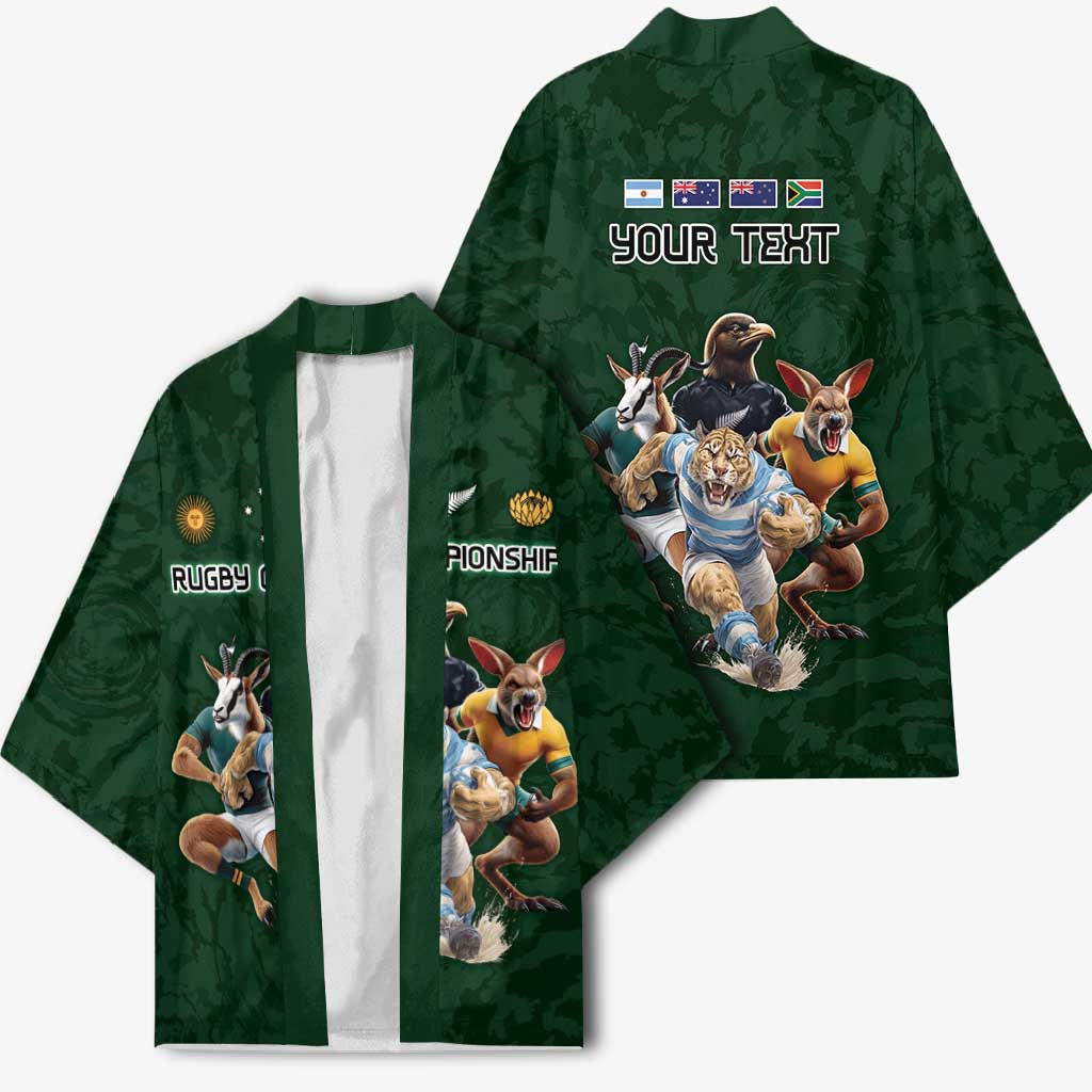 Custom Rugby Southern Hemisphere Kimono Argentina AUNZ South Africa Mascot Green - Aussie Hoodie
