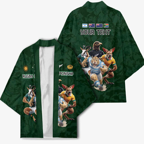 Custom Rugby Southern Hemisphere Kimono Argentina AUNZ South Africa Mascot Green - Aussie Hoodie
