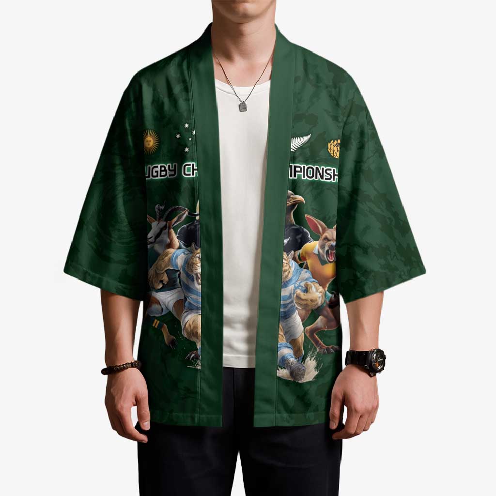 Custom Rugby Southern Hemisphere Kimono Argentina AUNZ South Africa Mascot Green - Aussie Hoodie