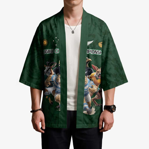 Custom Rugby Southern Hemisphere Kimono Argentina AUNZ South Africa Mascot Green - Aussie Hoodie