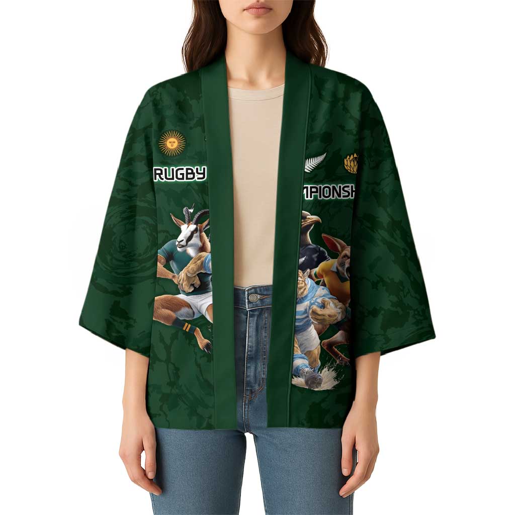 Custom Rugby Southern Hemisphere Kimono Argentina AUNZ South Africa Mascot Green - Aussie Hoodie