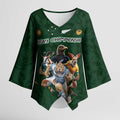 Custom Rugby Southern Hemisphere Kimono Sleeve Blouse Argentina AUNZ South Africa Mascot Green - Aussie Hoodie
