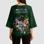 Custom Rugby Southern Hemisphere Kimono Sleeve Blouse Argentina AUNZ South Africa Mascot Green - Aussie Hoodie