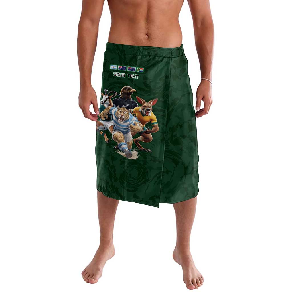 Custom Rugby Southern Hemisphere Lavalava Argentina AUNZ South Africa Mascot Green - Aussie Hoodie