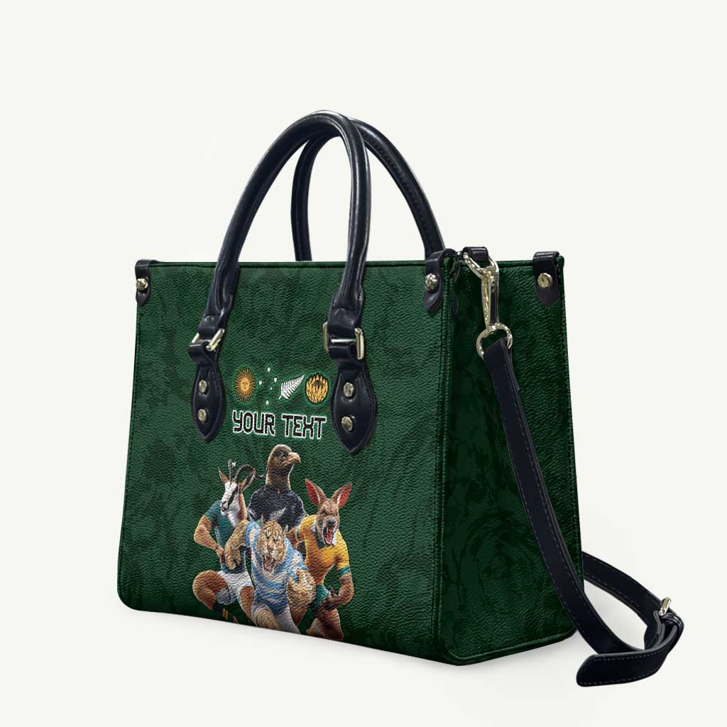 Custom Rugby Southern Hemisphere Leather Bag Argentina AUNZ South Africa Mascot Green - Aussie Hoodie