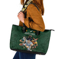 Custom Rugby Southern Hemisphere Leather Tote Bag Argentina AUNZ South Africa Mascot Green - Aussie Hoodie