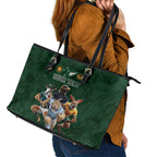 Custom Rugby Southern Hemisphere Leather Tote Bag Argentina AUNZ South Africa Mascot Green - Aussie Hoodie