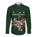 Custom Rugby Southern Hemisphere Long Sleeve Button Shirt Argentina AUNZ South Africa Mascot Green - Aussie Hoodie