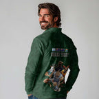Custom Rugby Southern Hemisphere Long Sleeve Polo Shirt Argentina AUNZ South Africa Mascot Green - Aussie Hoodie