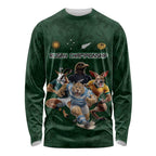 Custom Rugby Southern Hemisphere Long Sleeve Shirt Argentina AUNZ South Africa Mascot Green - Aussie Hoodie