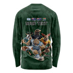 Custom Rugby Southern Hemisphere Long Sleeve Shirt Argentina AUNZ South Africa Mascot Green - Aussie Hoodie