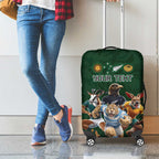 Custom Rugby Southern Hemisphere Luggage Cover Argentina AUNZ South Africa Mascot Green - Aussie Hoodie