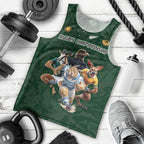 Custom Rugby Southern Hemisphere Men Tank Top Argentina AUNZ South Africa Mascot Green - Aussie Hoodie