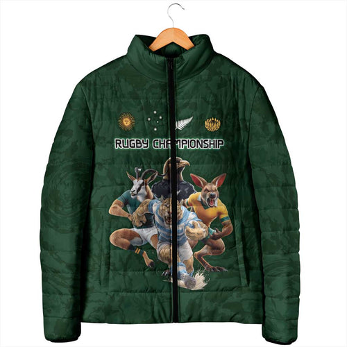 Custom Rugby Southern Hemisphere Padded Jacket Argentina AUNZ South Africa Mascot Green - Aussie Hoodie