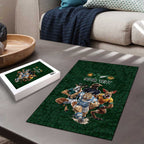Custom Rugby Southern Hemisphere Puzzle Argentina AUNZ South Africa Mascot Green - Aussie Hoodie