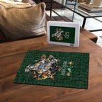 Custom Rugby Southern Hemisphere Puzzle Argentina AUNZ South Africa Mascot Green - Aussie Hoodie