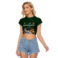 Custom Rugby Southern Hemisphere Raglan Cropped T Shirt Argentina AUNZ South Africa Mascot Green - Aussie Hoodie