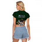 Custom Rugby Southern Hemisphere Raglan Cropped T Shirt Argentina AUNZ South Africa Mascot Green - Aussie Hoodie