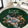 Custom Rugby Southern Hemisphere Round Carpet Argentina AUNZ South Africa Mascot Green - Aussie Hoodie
