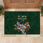 Custom Rugby Southern Hemisphere Rubber Doormat Argentina AUNZ South Africa Mascot Green - Aussie Hoodie