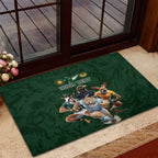 Custom Rugby Southern Hemisphere Rubber Doormat Argentina AUNZ South Africa Mascot Green - Aussie Hoodie