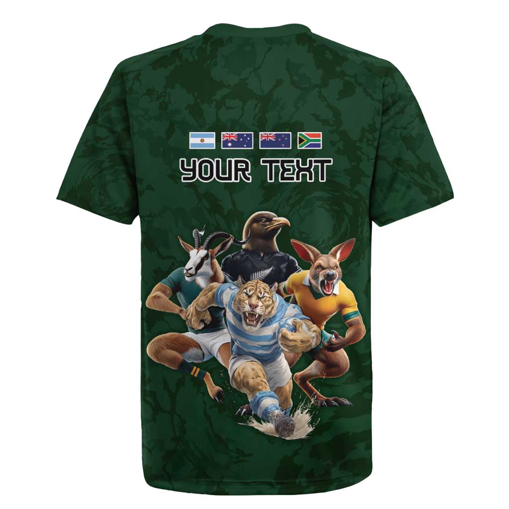 Custom Rugby Southern Hemisphere Rugby Jersey Argentina AUNZ South Africa Mascot Green - Aussie Hoodie