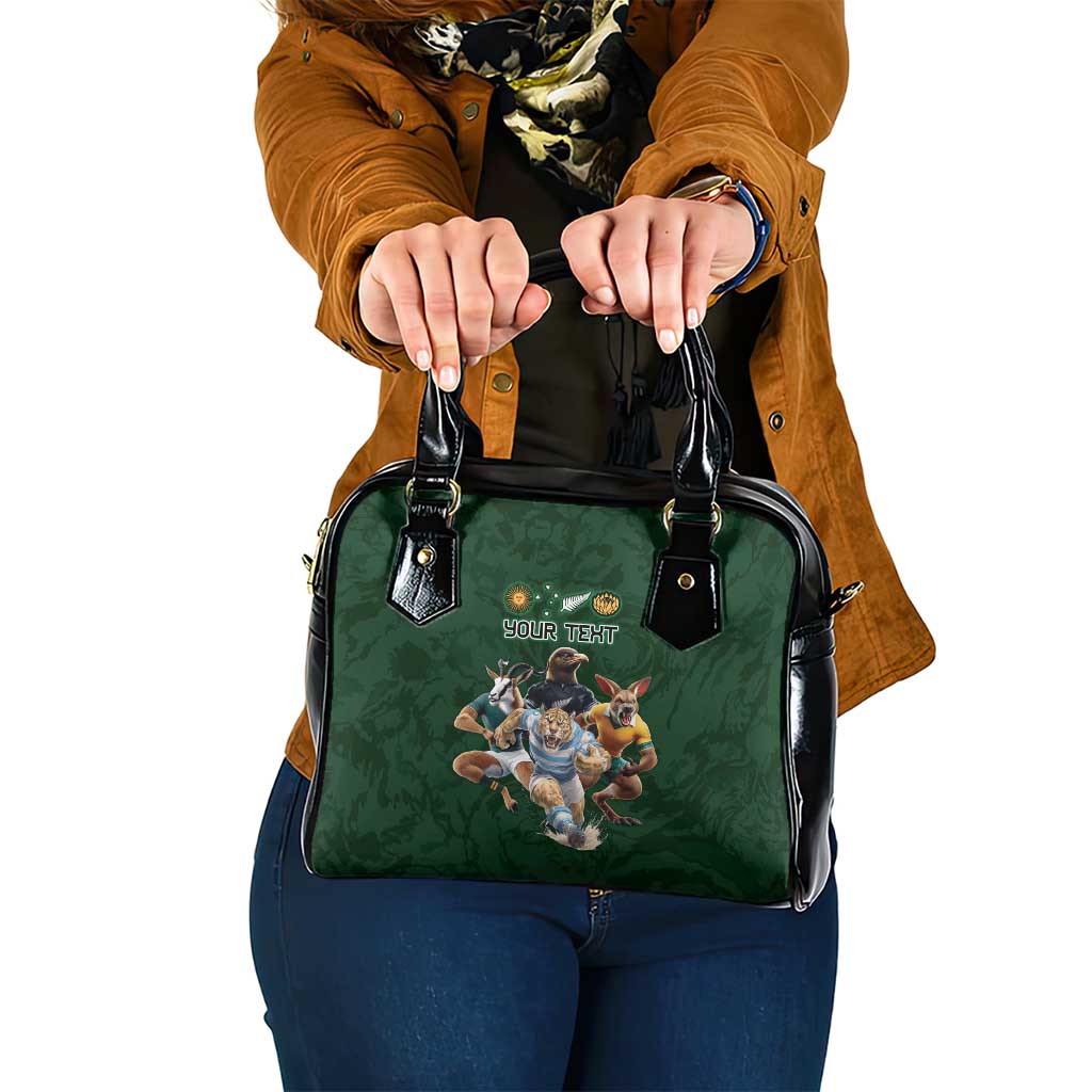Custom Rugby Southern Hemisphere Shoulder Handbag Argentina AUNZ South Africa Mascot Green - Aussie Hoodie