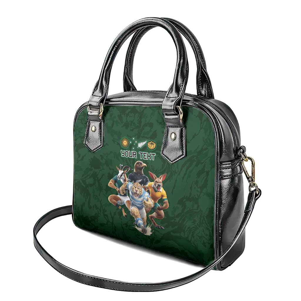Custom Rugby Southern Hemisphere Shoulder Handbag Argentina AUNZ South Africa Mascot Green - Aussie Hoodie
