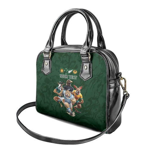 Custom Rugby Southern Hemisphere Shoulder Handbag Argentina AUNZ South Africa Mascot Green - Aussie Hoodie
