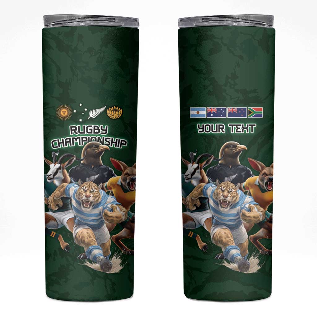 Custom Rugby Southern Hemisphere Skinny Tumbler Argentina AUNZ South Africa Mascot Green - Aussie Hoodie