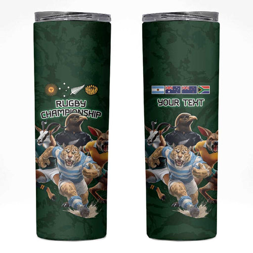 Custom Rugby Southern Hemisphere Skinny Tumbler Argentina AUNZ South Africa Mascot Green - Aussie Hoodie