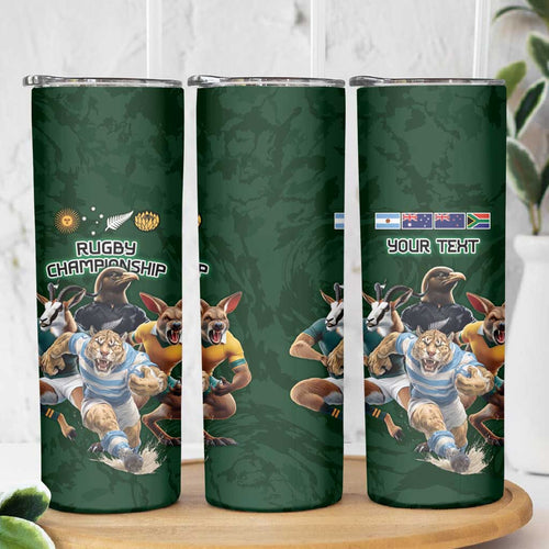 Custom Rugby Southern Hemisphere Skinny Tumbler Argentina AUNZ South Africa Mascot Green - Aussie Hoodie