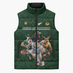 Custom Rugby Southern Hemisphere Sleeveless Puffer Jacket Argentina AUNZ South Africa Mascot Green - Aussie Hoodie