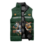 Custom Rugby Southern Hemisphere Sleeveless Puffer Jacket Argentina AUNZ South Africa Mascot Green - Aussie Hoodie