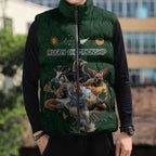 Custom Rugby Southern Hemisphere Sleeveless Puffer Jacket Argentina AUNZ South Africa Mascot Green - Aussie Hoodie