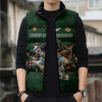 Custom Rugby Southern Hemisphere Sleeveless Puffer Jacket Argentina AUNZ South Africa Mascot Green - Aussie Hoodie