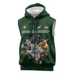 Custom Rugby Southern Hemisphere Sleeveless Zip Hoodie Argentina AUNZ South Africa Mascot Green LT9